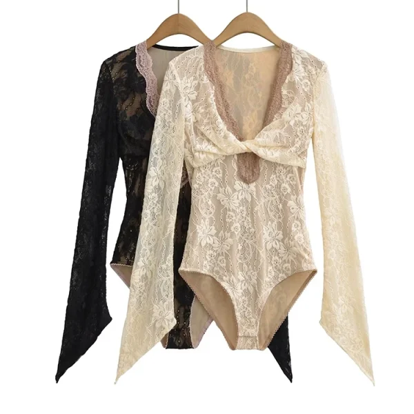 Women’s Floral Crochet Lace Bodysuit